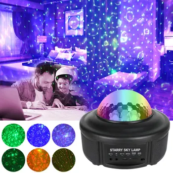 

Colorful Starry Sky Projector Bluetooth USB Voice Control Music Player LED Night Lamp Romantic Atmosphere Lamp Kids Gift