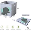 Cube Folding Toys Storage Box Kids Toys Organizer Box Felt Cloth Fabric Storage Basket For Cartoon Animal Nursery Toy Bins 5