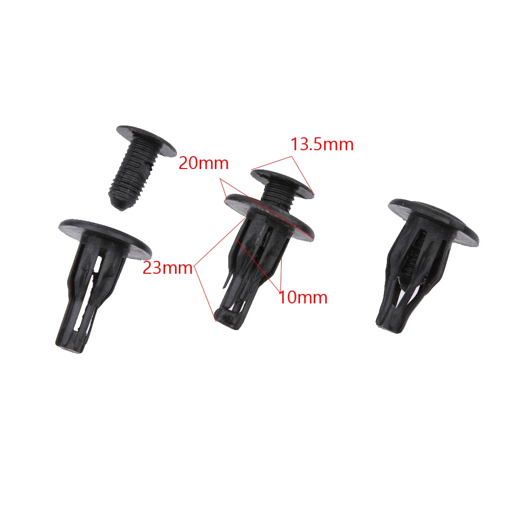 Black  Push Type Fastener Retainer Clip For Honda 90505 SM4-003 Pack Of 30