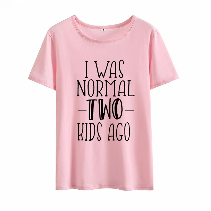 Детская футболка с надписью «I Was Normal 2» женская хлопковая забавная футболка с короткими рукавами женские свободные футболки, женские топы ко дню благодарения, Camiseta Mujer - Цвет: Фиолетовый