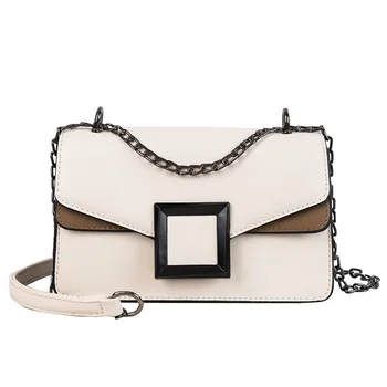 

Small Handbag For Women Luxury Designer Chain Contrast Color Square Purses Women Crossbody Shoulder Bag 2020 New Messenger Bag