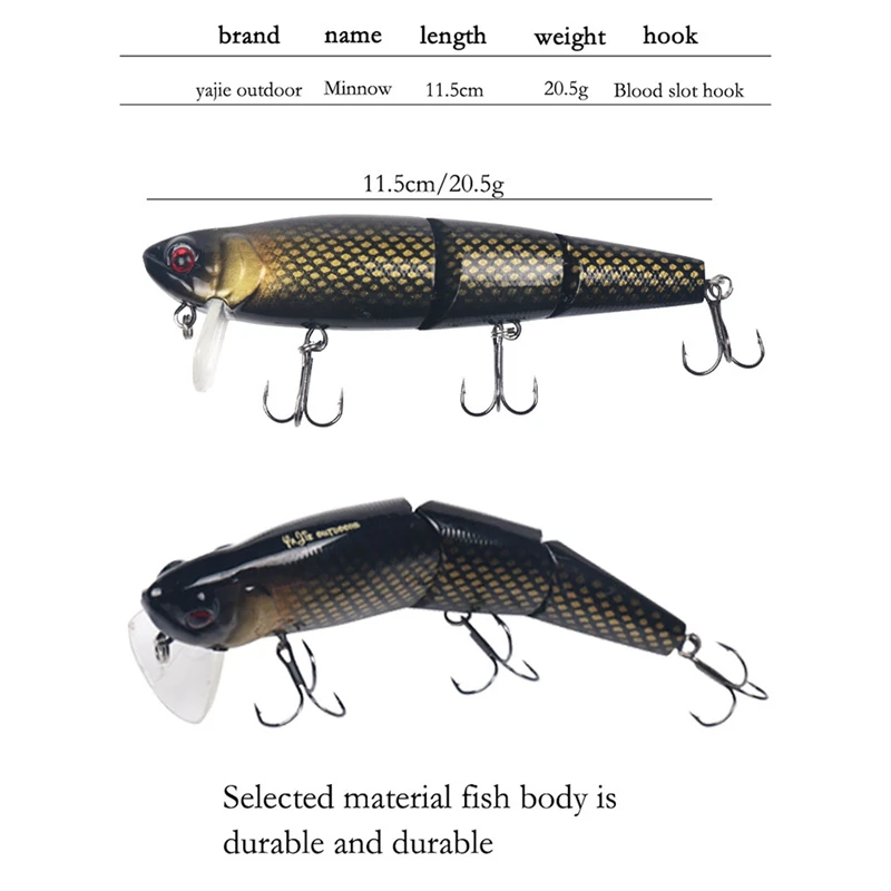 Artificial Bait False Fish Shape Lures Lifelike Multi Joint Topwater Lure Ocean Fishing Accessories With 3 Treble Fishhooks Hot