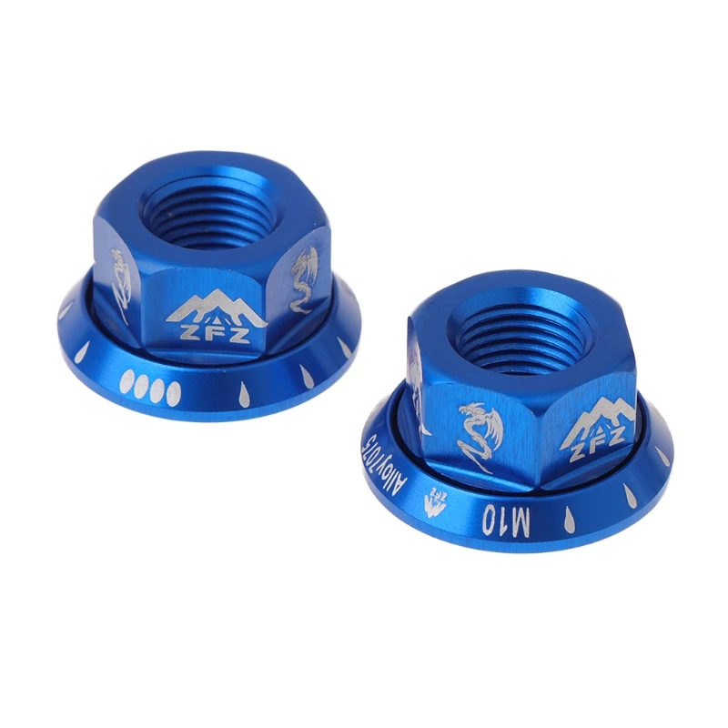 blue 2 шт./пакет велосипедная ступица гайка M10 фиксированный Шестерни MTB дорожный велосипед болт Алюминий из алюминиевого сплава - Цвет: blue