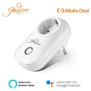

Jinvoo Smart WiFi Socket Power Plug Adaptor Remote Voice Control Socket Outlet Timing Function work with Alexa Google Assistant