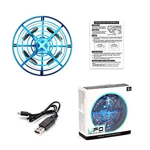 Blue UFO Mini Drone DEERC мини НЛО Дрон 360 Вращающаяся рука летающий шар анти столкновения самолет датчик Волшебная Рука Летающий вертолет шар НЛО для детей - Color: Blue UFO Mini Drone