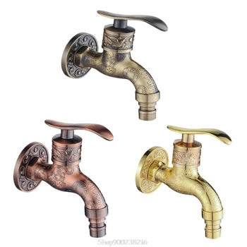 

Antique Bronze Wall Mounted Tap Water Sink Faucet Vintage Washing Machine Tap Garden Hose Single Cold Water TapAu 20 Dropship