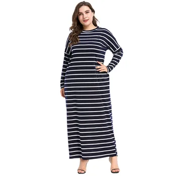 

Muslim Fashion Dresses Women Abayas Muslim Dress Dubai Abaya Striped Clothes Kaftan Islamic Clothing Arab Turkey Robe DCC209