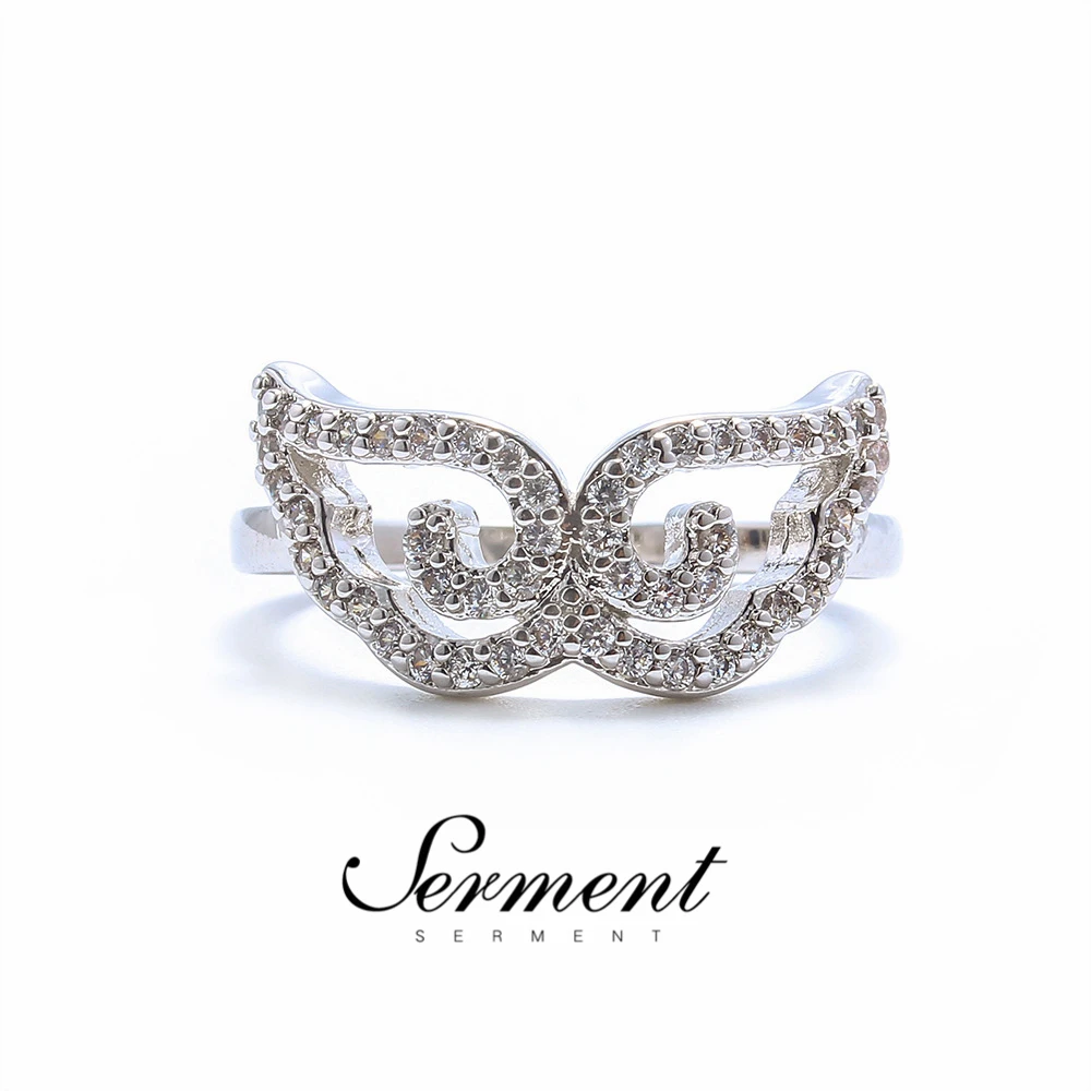

SERMENT Trendy Luxury Fashion Jewelry Rings Gilded Crystal Engagement Hot Sale Butterfly Rings For Women Finger Accessories