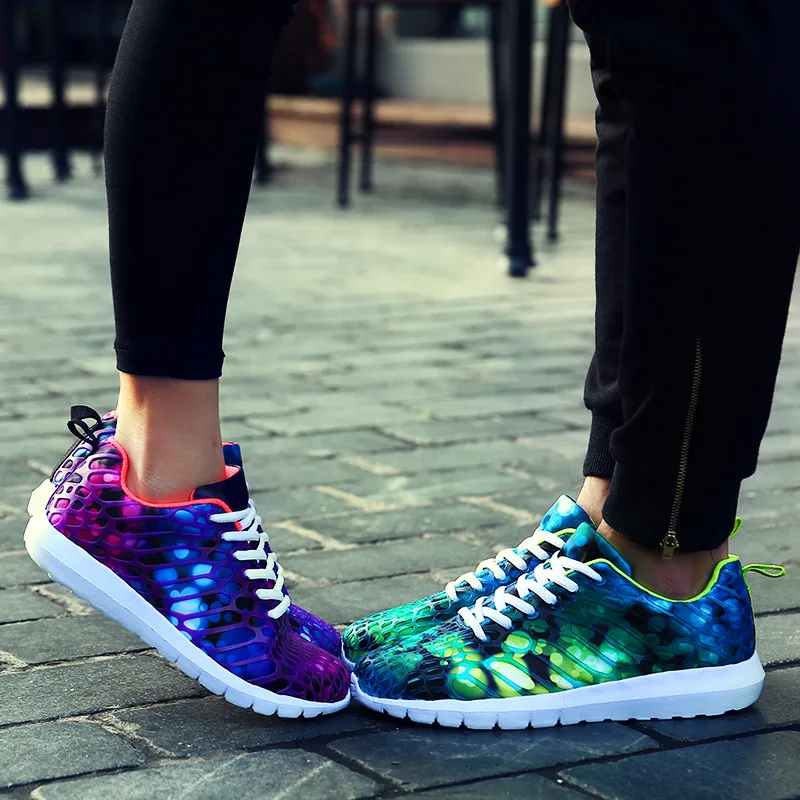

Explosion sports shoes men and women four seasons camouflage mesh cloth couple running shoes breathable wild casual shoes Lac-up
