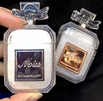 

New fashion compact perfume bottle wireless bluetooth earphone cover for Apple AirPods 1 2 silicone earphone cover