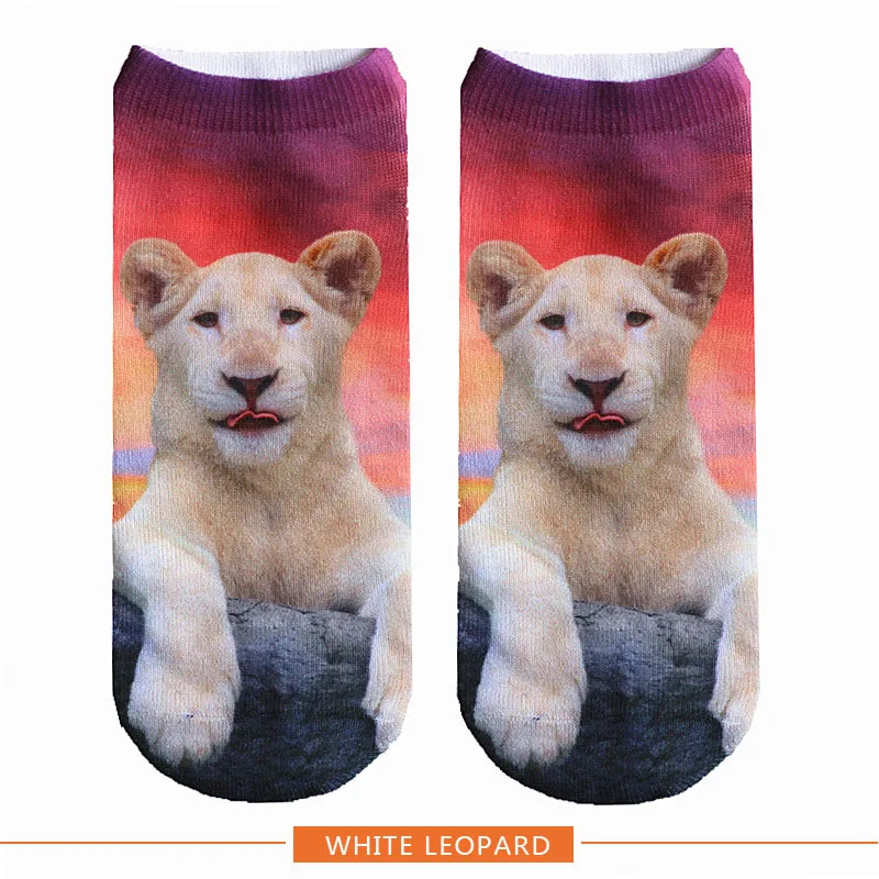 Носки в подарок на Рождество хлопковые носки с забавным 3D принтом в виде милого тигра популярные модные носки унисекс с изображением кошек для мужчин и женщин