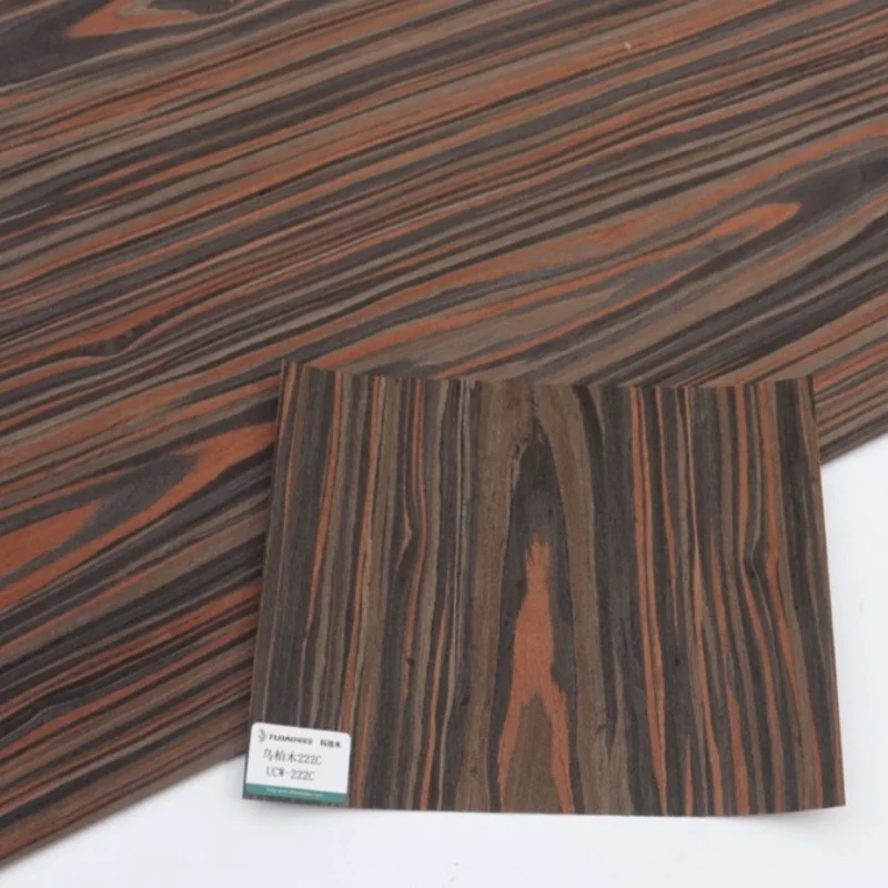 Length: 2.5Meters Thickness:0.3mm Width: 55cm Technological Bark Black Cedar Veneer Solid Wood Skin