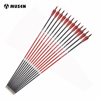 

30 Inches Mixed Carbon Arrow Diameter 7.8mm Spine 500 Replaceable Arrowhead for Recurve Bow Archery Hunting Shooting