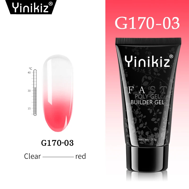 G170-03 Yinikiz 30 мл поли гель желе Быстрое расширение клей быстро УФ строительный гель для ногтей прозрачный розовый цвет акриловый полигель - Цвет: G170-03