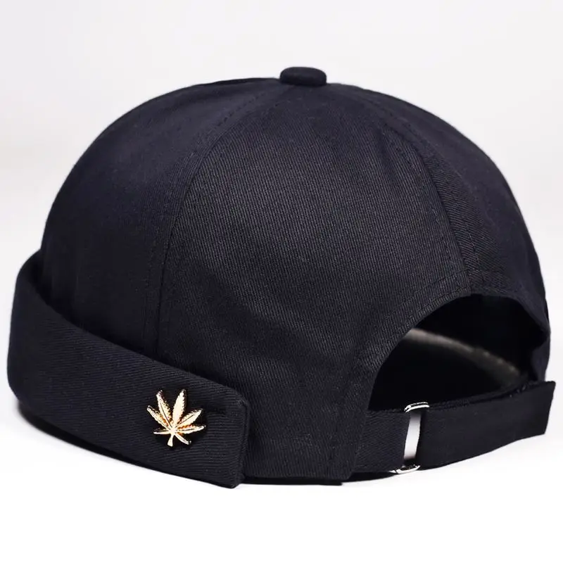 Мужская и женская Skullcap Сейлор Кепка лист заклепки вышивка теплая свернутая