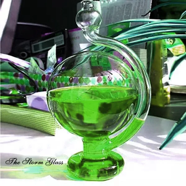 green Вдохновленный стекло погода шторм погоды бутылка барометр домашний офис DIY Декор AUG889 - Цвет: green