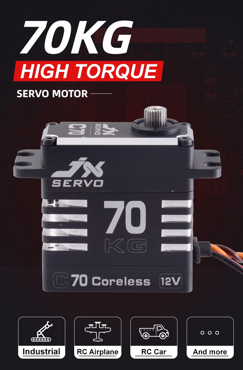 JX Servo C70 72 кг цельнометаллический без сердечника 12V Высокое качество сервопривод для радиоуправляемых моделей RC Бла(беспилотный летательный аппарат робототехника и промышленных применений