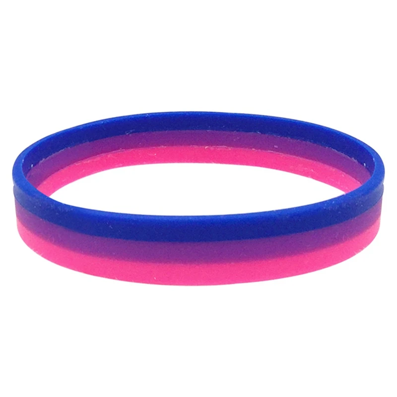 Gay Pride Bisexual Silicone Rubber Bracelets Sports Wrist Band Bangle bangle bracelet