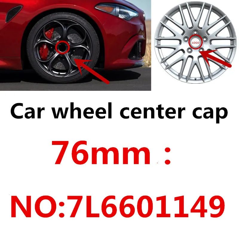 

4pcs 75mm/76mm 7L6601149 For Passat B6 B7 CC Golf MK5 MK6 Tiguan Dustproof Car Wheel Center Hub Caps Rims Centre Covers