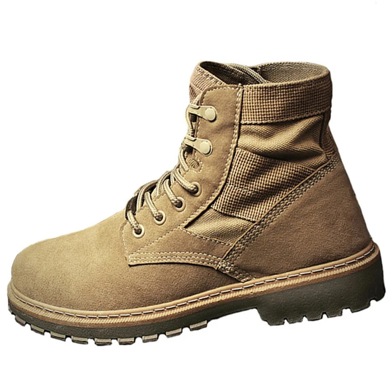 

Men Boots Thick Platform Wear Ankle Boots Desert England Short Boots Men's Shoes Lace-Up Winter Boots Military Training Shoes