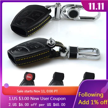 

Remote Key Case For Mercedes Benz A B C E ML S GLK CL C200 E280 S320 S350 glk300 W220 Leather Key Cover Keyless Protector Holder