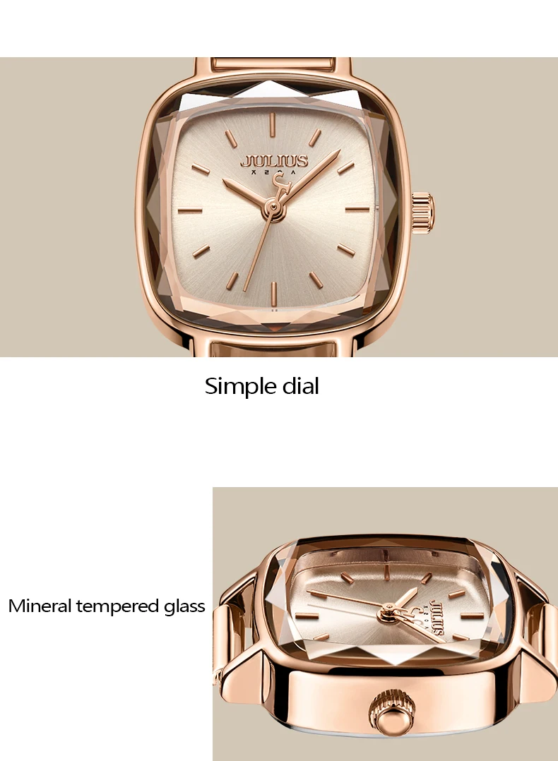 Julius брендовые винтажные кварцевые часы для женщин Простые модные квадратные часы из нержавеющей стали водонепроницаемые наручные часы женские