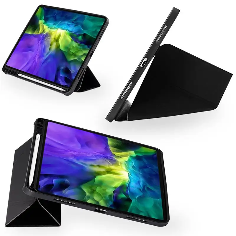 Чехол для iPad Pro 11 12 9 2020 умный чехол сна с держателем ручки искусственная кожа три