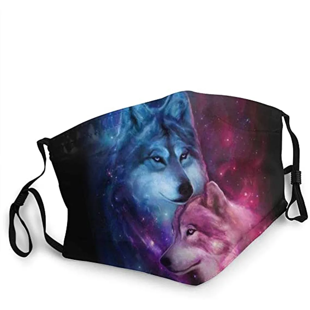 Маска для взрослых многоразовая с рисунком смываемая маска лица wolf можно