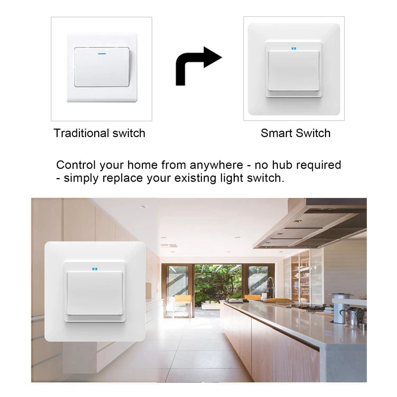 WiFi умный светильник, кнопочный переключатель Smart Life/Tuya APP, пульт дистанционного управления, работает с Alexa Google Home для голосового управления, 3 комплекта(ЕС