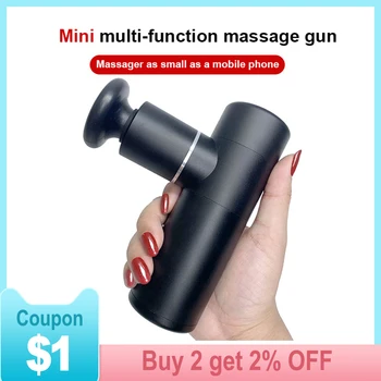 

Mini 4 Heads Muscle Massage Gun Percussive Vibration Therapy Deep Tissue Massager Relax Pain Relief Fascia Massage Machine