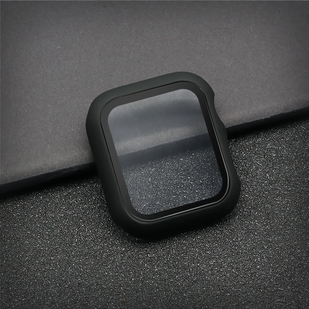 Glass+Case Protection Apple Watch Case Series 7 se 654 321 Bumper for iWatch 45mm 41mm 42mm 38mm 40mm 44mm Protector Apple Watch