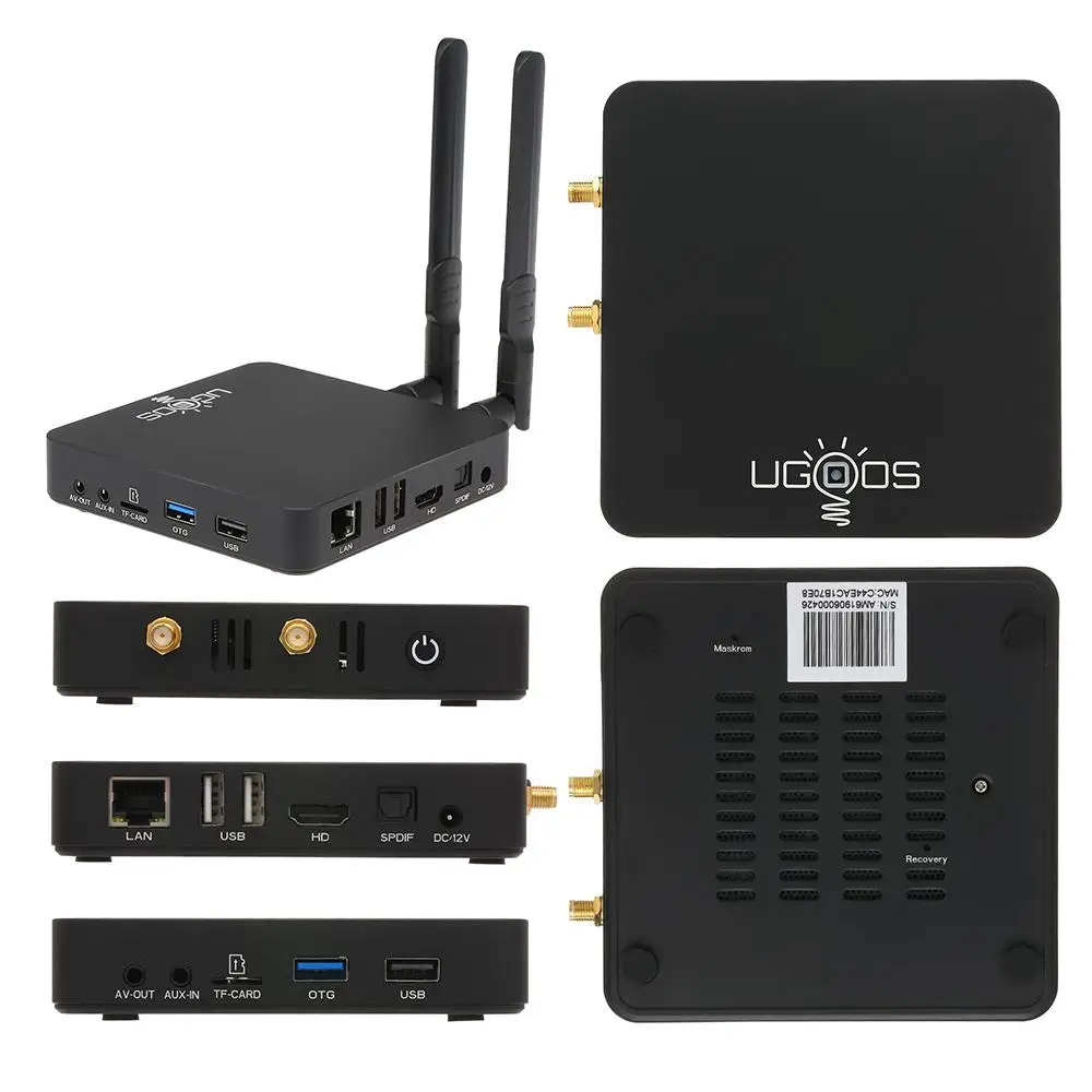 Android 9,0 Smart tv Box UGOOS AM6 S922X DDR4 2 Гб ОЗУ 16 Гб ПЗУ 2,4G+ 5G WiFi 1000M LAN BT 5,0 4K HD домашний медиаплеер телеприставка