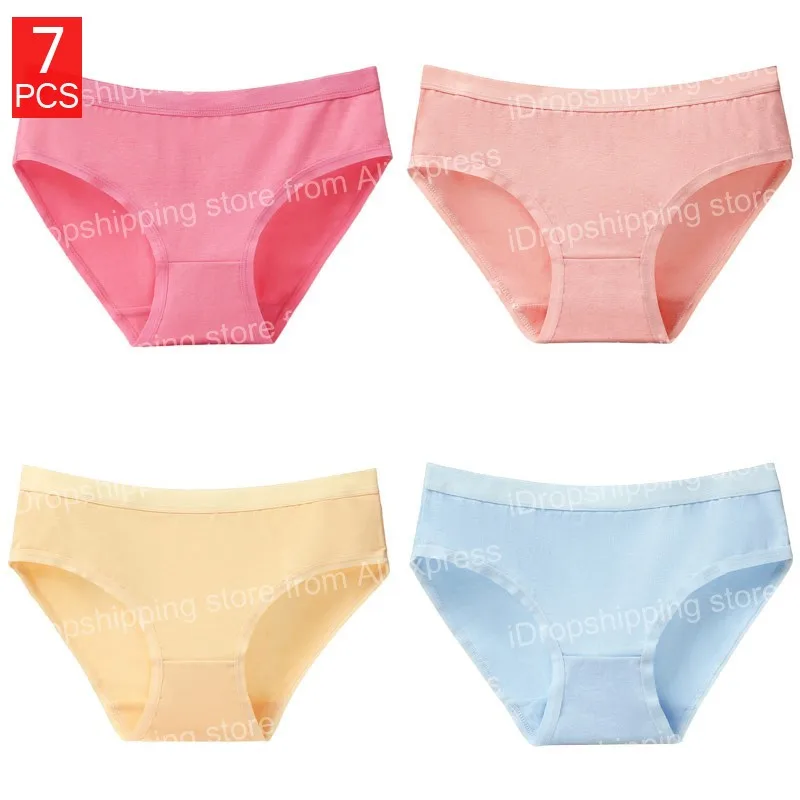 7PCS трусы женские предметов хлопок Для женщин нижнее белье Плюс Размеры брюки большой Для женщин s женские Трусики для девочек трусики малоэтажных трусы бесшовные трусы белье для женщин M~ 3XL - Цвет: S666