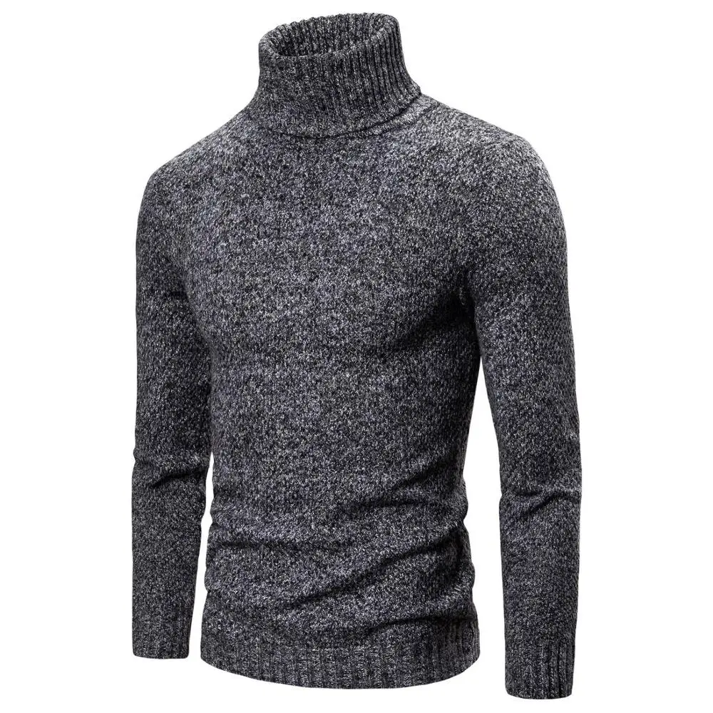 

NEGIZBER 2019 Winter Pullovers Men Sweater Solid Slim Fit Turtleneck Sweaters Men Fashion Warm Thick Mens Sweaters Pull Men