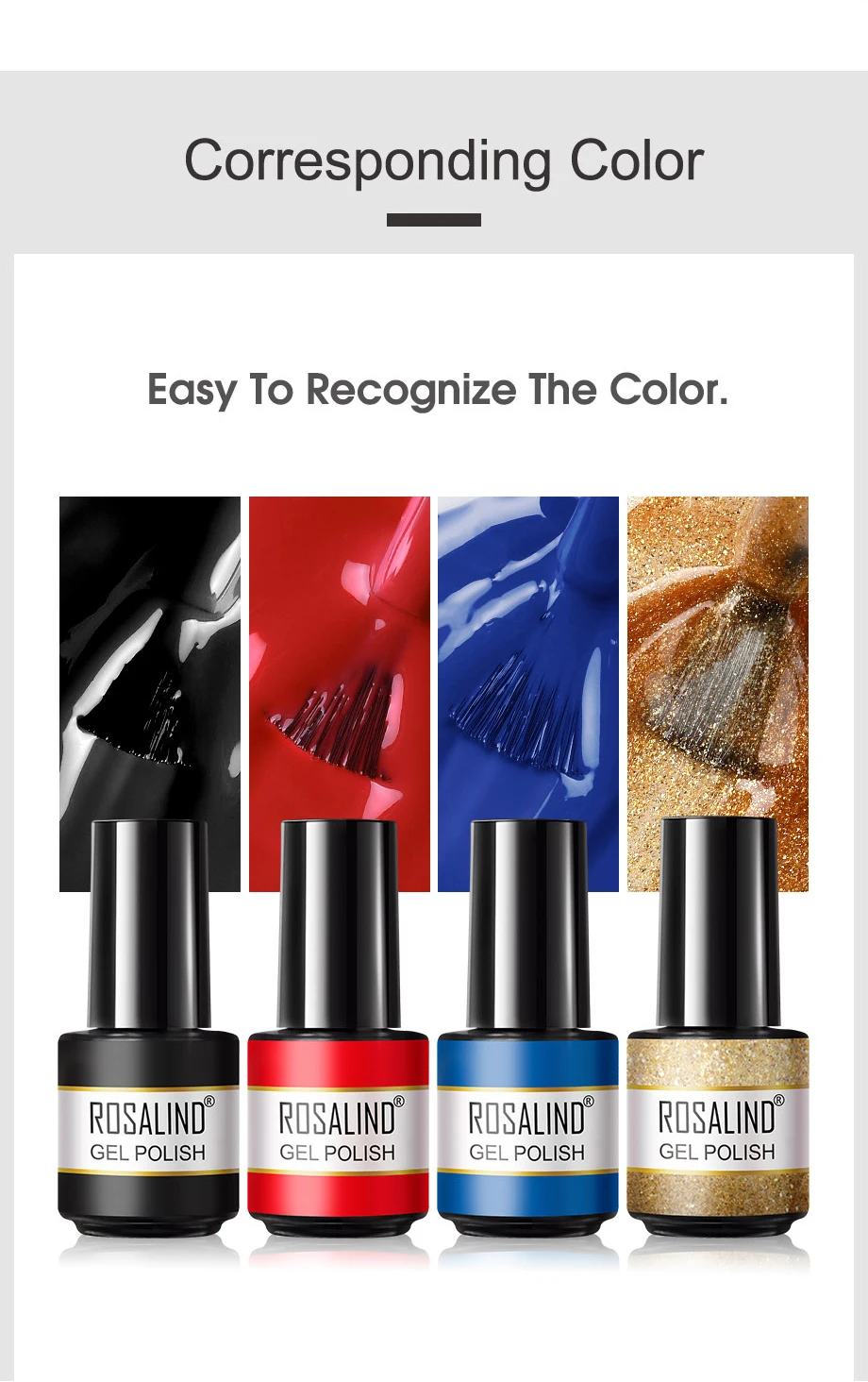 ROSALIND Gel Nail Polish Glitter Gel For Manicure Art Semi Permanent Hybrid Varnish Need UV LED Base Top Coat Nail Polish