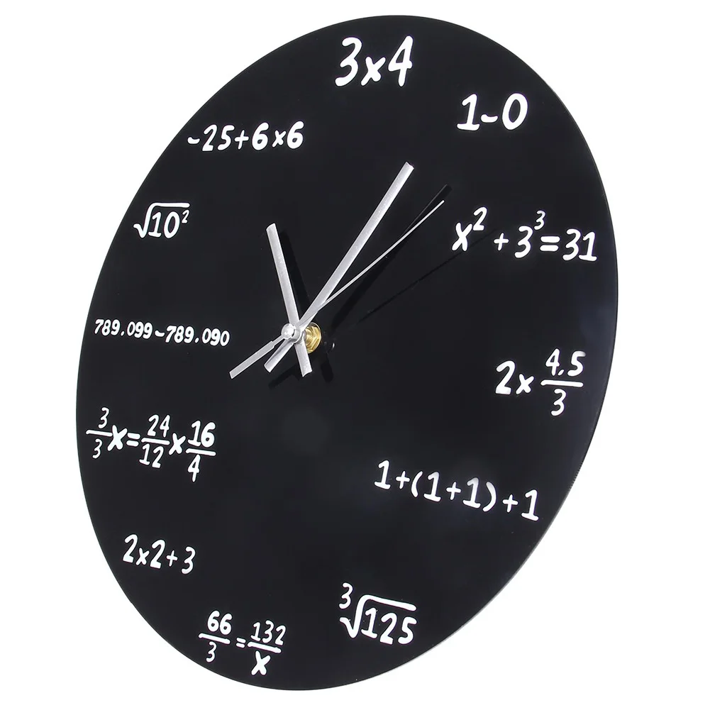 Blackboard Home Round Modern Art Quartz Living Room Hanging Mathematics 3D Wall Clock Decorative