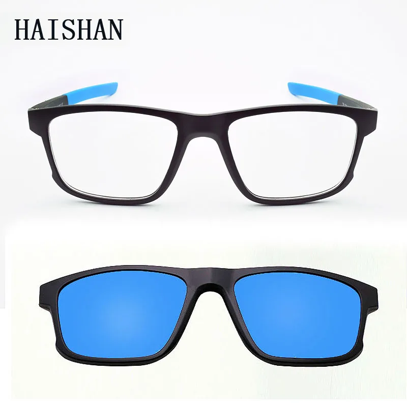 

Glasses frame male large frame sports wide face with magnetic sleeve mirror polarized clip night vision goggles driving 3D Lens