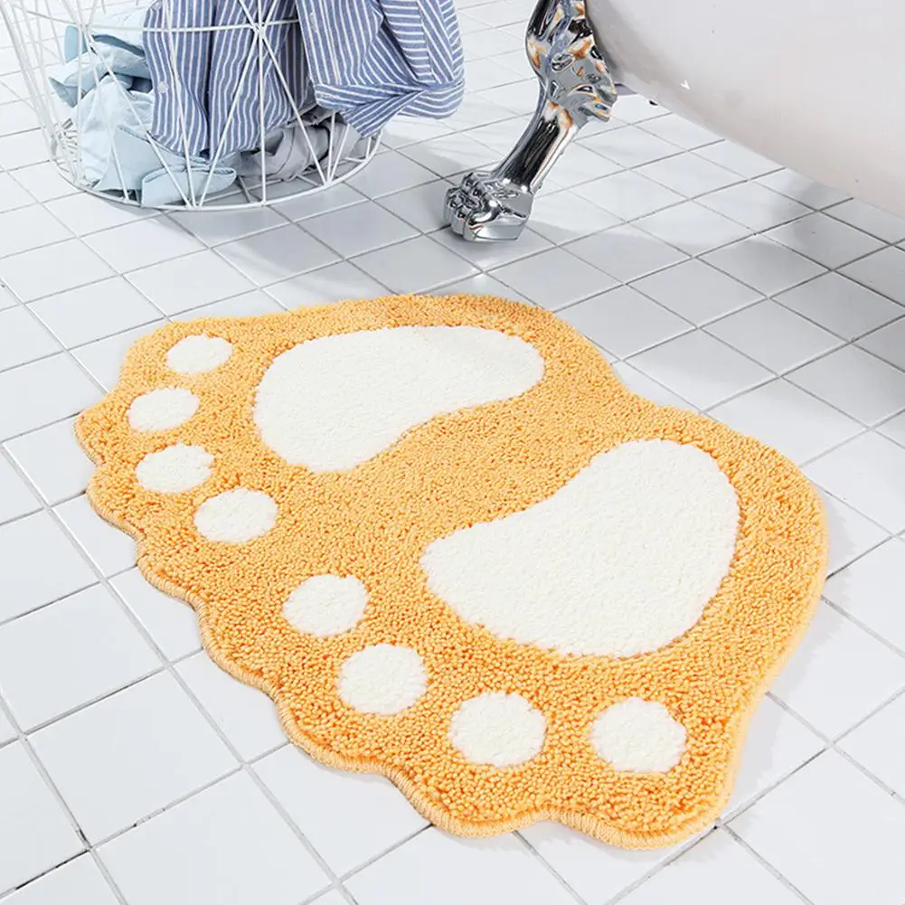 Orange Feet TPFOCUS 40*60 см нескользящий коврик для ванной домашний коврик в форме ноги водопоглощающий Противоскользящий Придверный коврик для ванной комнаты кухонный пол - Цвет: Orange Feet