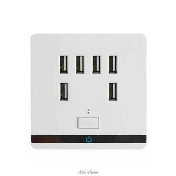 

3.4A 6 Port USB Wall socket Outlet Charger Power Socket Receptacle Plate Panel Switch