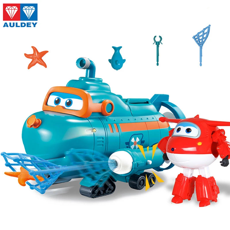 

AULDEY Super Wings anime figure Ledi Transfiguration Robot and Levi's Submarine and Uncle Carl Ambulance Toy give children gifts