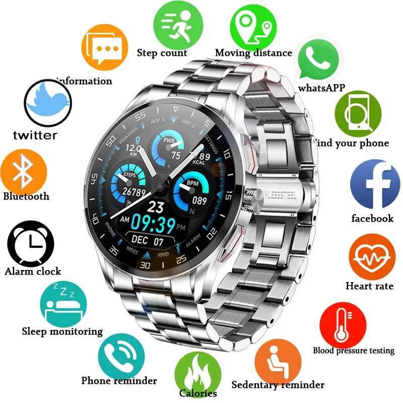 2021 Men Smart watch Heart Rate Monitor IP68 Swim Sport  luxurious Answer dial Bluetooth Call can smartwatch For Android IOS men