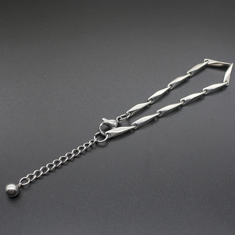 Браслет из нержавеющей стали с серебряными бусинами, Мужская модная цепочка на руку, браслеты с подвесками, подарок для мужчин, аксессуары для женщин, панк, хип-хоп