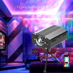 Lampe de projecteur Laser LED 7 couleurs, effet d'ondulation, Mini lumière de scène bleue/noire pour DJ Disco fête de noël spectacle 