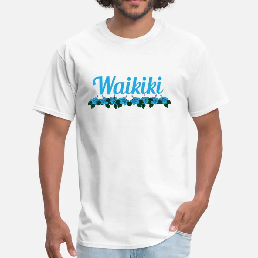 Свежая футболка в гавайском стиле дизайнерская Waikiki Geek гавайский остров