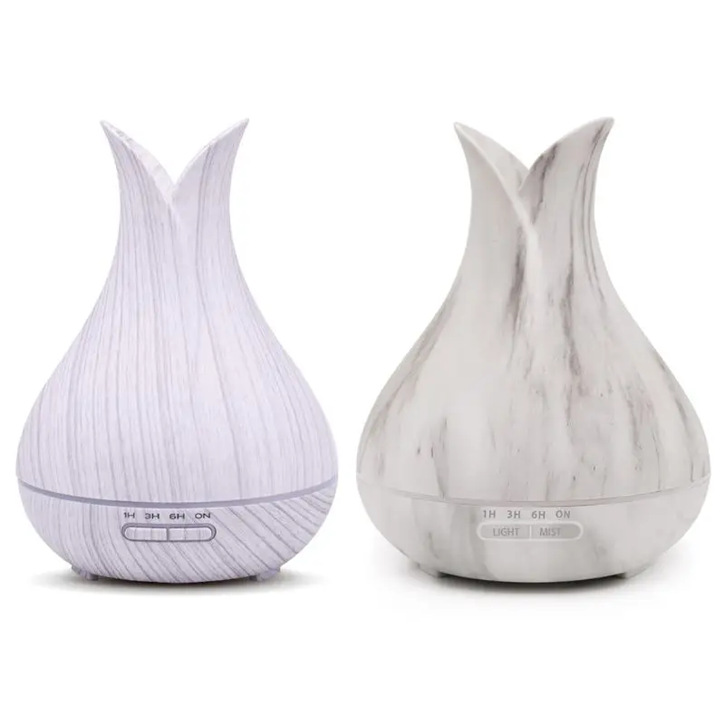 

400ml Marbling Air Humidifier Wood Grain Humidifier Remote Control Ultrasonic Air Aroma Purifier With 7 Color LED Lights Electri