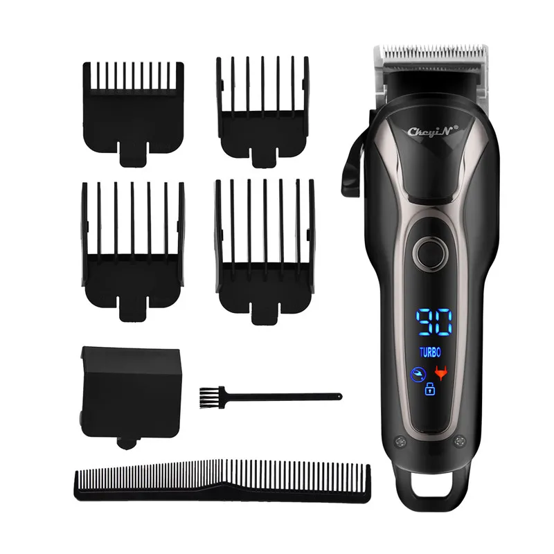 Профессиональная электрическая машинка для стрижки волос быстрая перезаряжаемая машинка для стрижки волос Стрижка бороды тример ЖК-дисплей 47