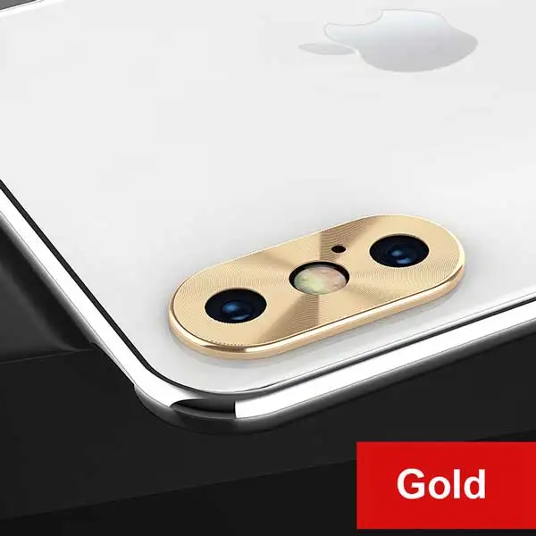 Gold Металлическая защитная крышка для камеры для iPhone 7, 8, 6, 6S Plus, X, XS, XR, XS Max, чехол из алюминиевого сплава, задняя крышка для объектива камеры, защитная кольцевая крышка - Цвет: Gold