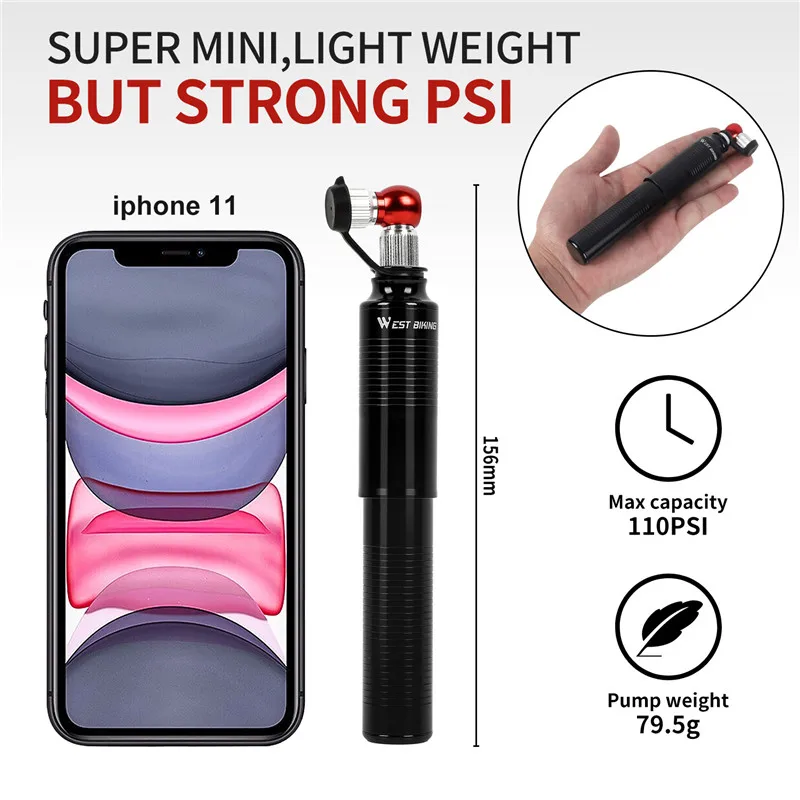 WEST BIKING Bicycle Pump Mini Portable Aluminum Alloy Bike Air Pump Tire Lever Patch Repair Tools Set Cycling Inflator Hand Pump WEST BIKING Bicycle Pump Mini Portable Aluminum Alloy Bike Air Pump Tire Lever Patch Repair Tools Set Cycling Inflator Hand Pump