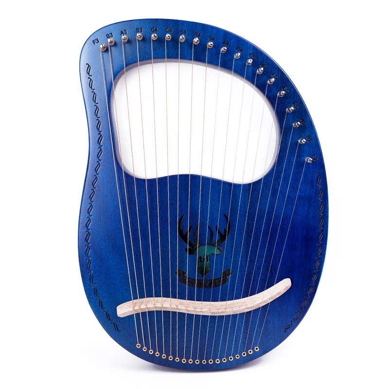 TOMI lyre harp 19 strings lyra harp strings musical mahogany wood afbeelding