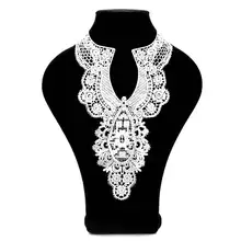 Водорастворимый кружевной воротник искусственный шелк вышитый галстук кружева полые вышитые воротник Поддельный Воротник съемный для женщин DIY Ошейники